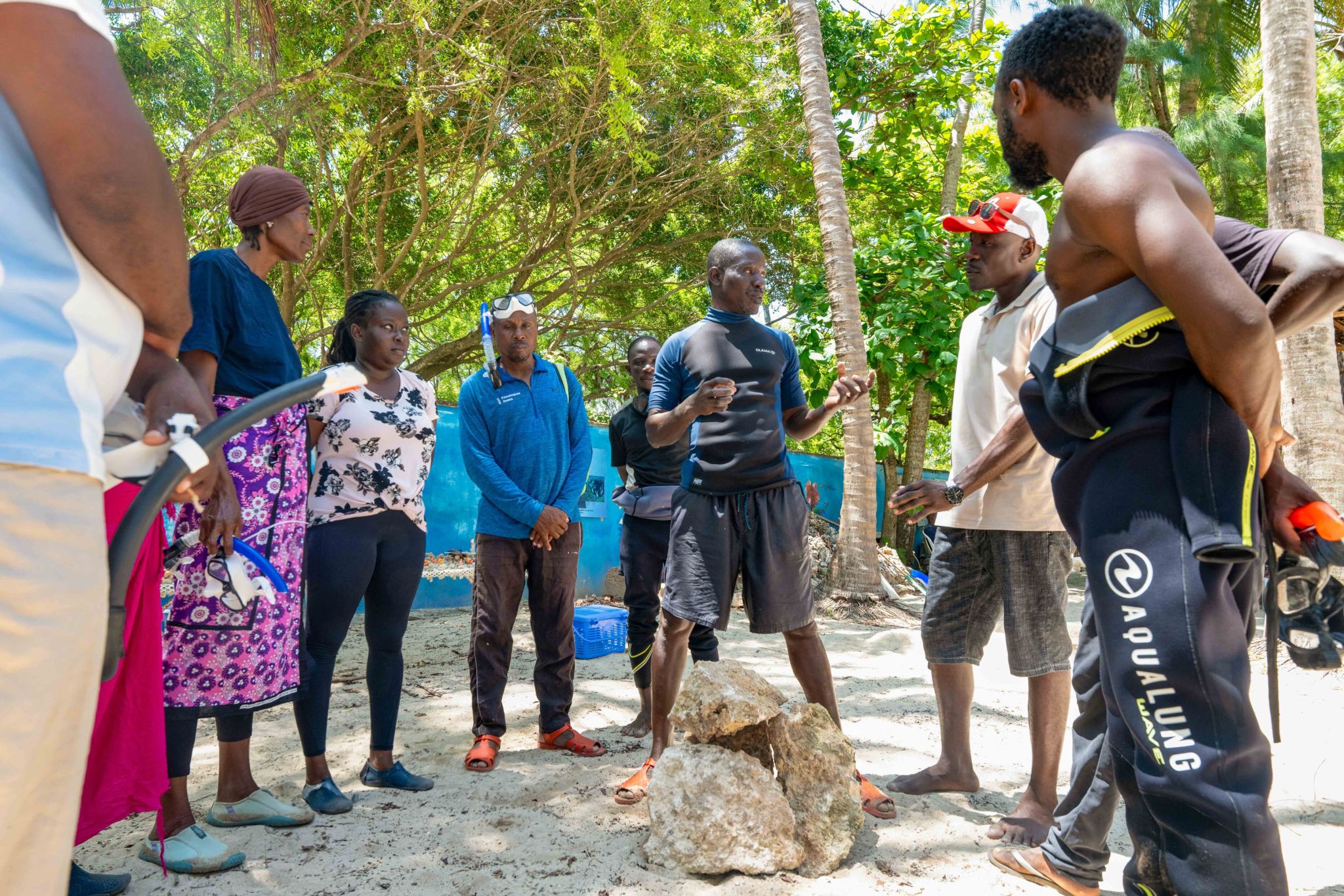 Beach Management Unit members in community meeting at Kilifi
